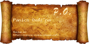Panics Oxána névjegykártya